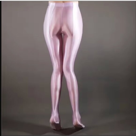 My Glossy Satin Luster Faux Latex Nylon Full Pantyhose Kink - Picture 11 of 16